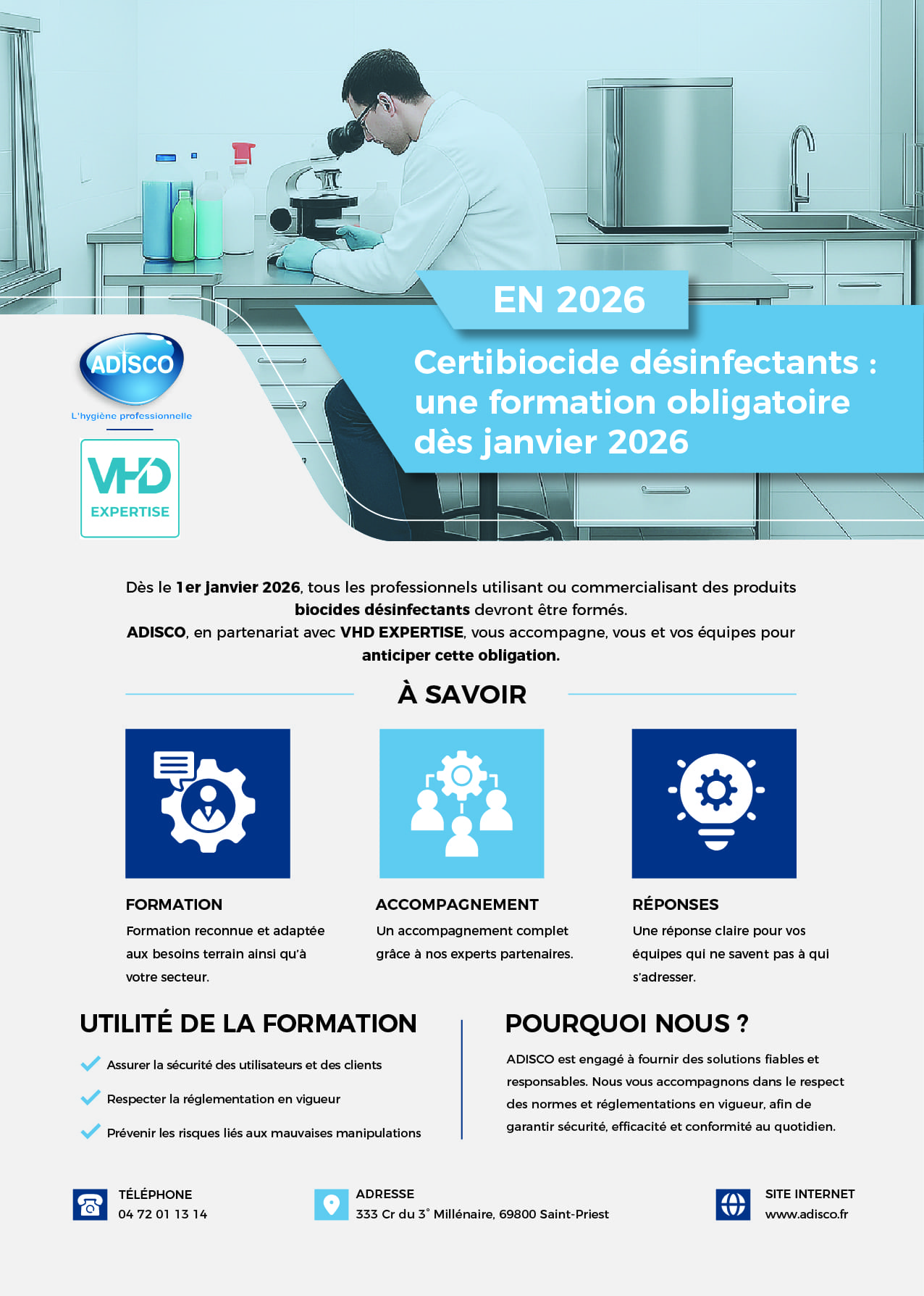 💡 Saviez-vous que d’ici janvier 2026, la formation Certibiocide deviendra incontournable pour tous les professionnels utilisant ou commercialisant des désinfectants ?