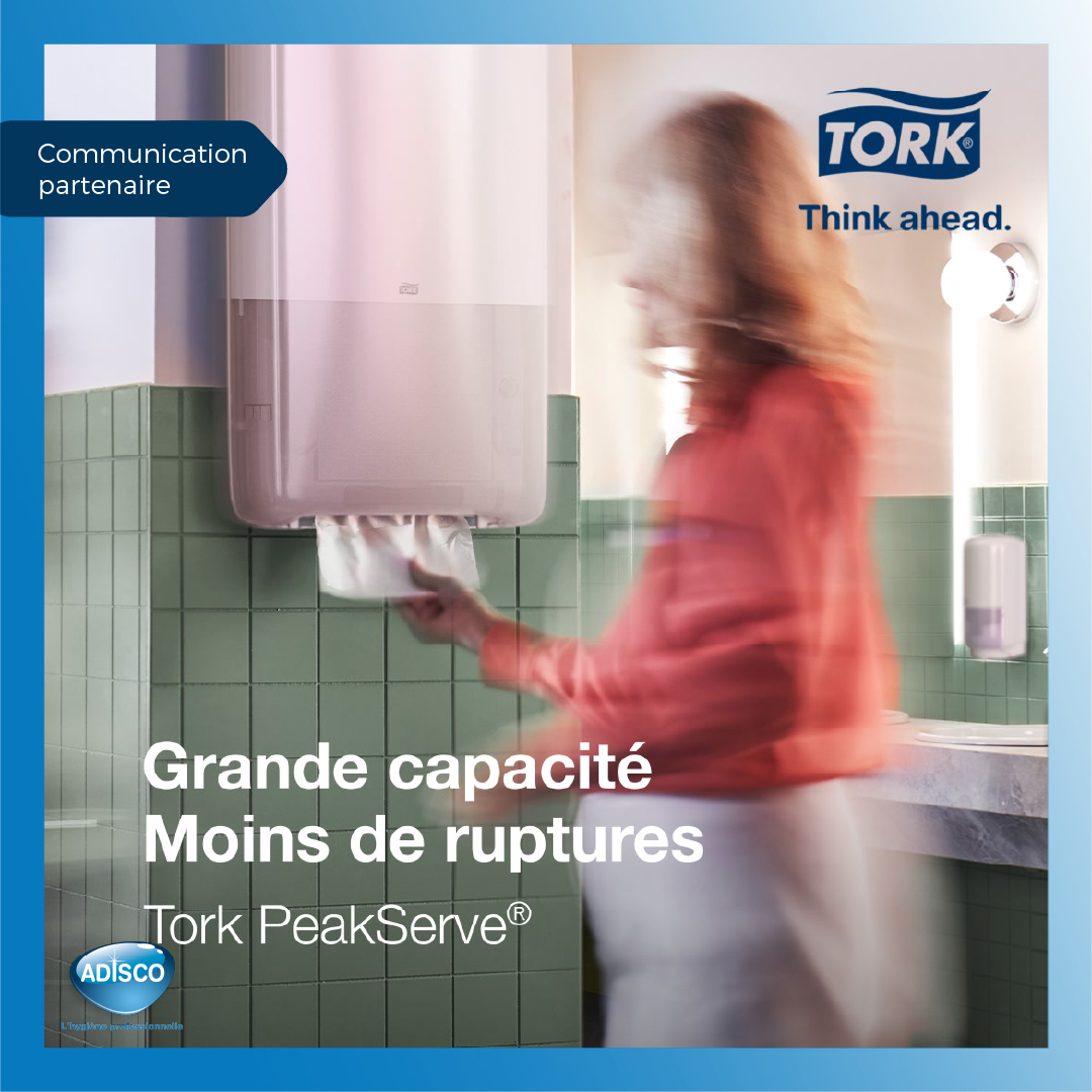 Avec Tork PeakServe®, dites adieu aux recharges trop fréquentes. 