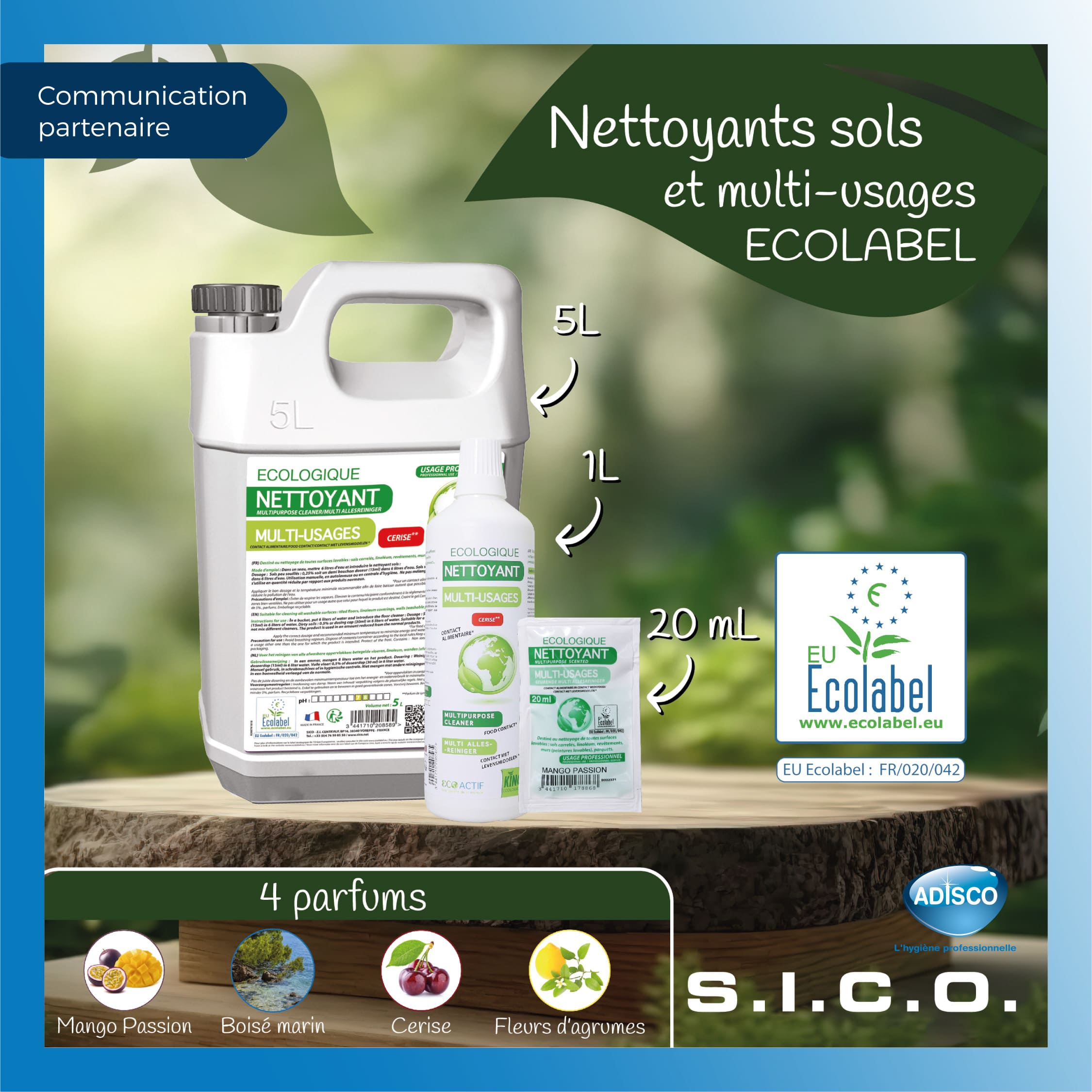 S.I.C.O. vous présente ses nettoyants sols ECOLABEL 🍃