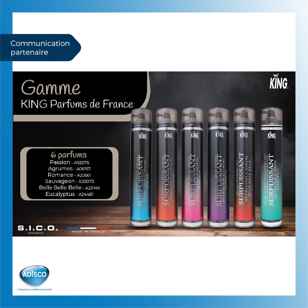 Dites adieu aux mauvaises odeurs ! Un seul spray KING neutralise et parfume intensément jusqu’à 25 m²